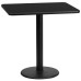 24'' x 30'' Rectangular Black Laminate Table Top with 18'' Round Table Height Base