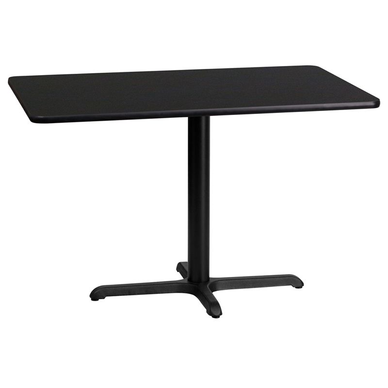 24'' x 42'' Rectangular Black Laminate Table Top with 22'' x 30'' Table Height Base