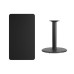 24'' x 42'' Rectangular Black Laminate Table Top with 24'' Round Table Height Base