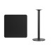 30'' Square Black Laminate Table Top with 18'' Round Bar Height Table Base