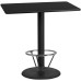 30'' x 48'' Rectangular Black Laminate Table Top with 24'' Round Bar Height Table Base and Foot Ring