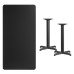 Rectangular Black Laminate Table Top with 22'' x 22'' Table Height Bases