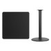 36'' Square Black Laminate Table Top with 24'' Round Bar Height Table Base