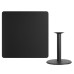 42'' Square Black Laminate Table Top with 24'' Round Table Height Base