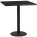 42'' Square Black Laminate Table Top with 24'' Round Bar Height Table Base