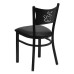 Coffee Back Metal Restaurant Chair - Black Vinyl Seat