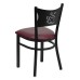 Coffee Back Metal Restaurant Chair - Burgundy Vinyl Seat