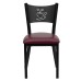 Coffee Back Metal Restaurant Chair - Burgundy Vinyl Seat