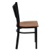 Coffee Back Metal Restaurant Chair - Cherry Wood Seat