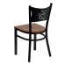 Coffee Back Metal Restaurant Chair - Cherry Wood Seat