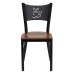 Coffee Back Metal Restaurant Chair - Cherry Wood Seat