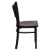 Coffee Back Metal Restaurant Chair - Mahogany Wood Seat