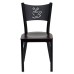 Coffee Back Metal Restaurant Chair - Mahogany Wood Seat