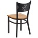 Coffee Back Metal Restaurant Chair - Natural Wood Seat