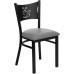 Coffee Back Metal Restaurant Chair - Custom Upholstered Seat