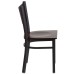 Coffee Back Metal Restaurant Chair - Walnut Wood Seat