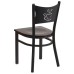 Coffee Back Metal Restaurant Chair - Walnut Wood Seat