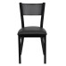 Grid Back Metal Restaurant Chair - Black Vinyl Seat