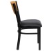 Restaurant Chair - Natural Wood Back, Black Vinyl Seat