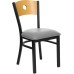 Restaurant Chair - Natural Wood Back, Custom Upholstered Seat