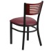 Restaurant Chair - Mahogany Wood Back, Burgundy Vinyl Seat