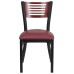 Restaurant Chair - Mahogany Wood Back, Burgundy Vinyl Seat