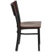 Slat Back Metal Restaurant Chair - Mahogany Wood Back & Seat