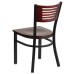 Slat Back Metal Restaurant Chair - Mahogany Wood Back & Seat