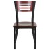 Slat Back Metal Restaurant Chair - Mahogany Wood Back & Seat