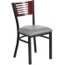 Restaurant Chair - Mahogany Wood Back, Custom Upholstered Seat