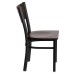 Slat Back Metal Restaurant Chair - Walnut Wood Back & Seat