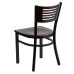 Slat Back Metal Restaurant Chair - Walnut Wood Back & Seat