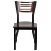 Slat Back Metal Restaurant Chair - Walnut Wood Back & Seat