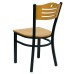 Slat Back Metal Restaurant Chair - Natural Wood Back & Seat