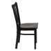 Vertical Back Metal Restaurant Chair - Mahogany Wood Seat