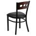 Black 3 Circle Back Metal Restaurant Chair - Walnut Wood Back, Black Vinyl Seat