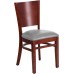 Solid Back Mahogany Wood Restaurant Chair - Custom Upholstered Seat