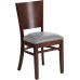 Solid Back Walnut Wood Restaurant Chair - Custom Upholstered Seat