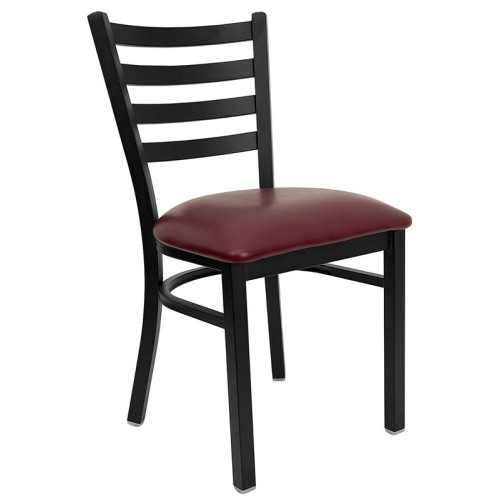 Restaurant Chair - Burgundy Vinyl Seat