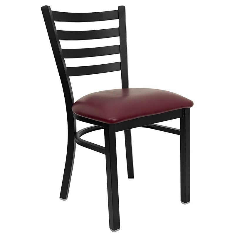 Restaurant Chair - Burgundy Vinyl Seat