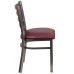 Back Metal Restaurant Chair - Burgundy Vinyl Seat