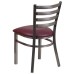 Back Metal Restaurant Chair - Burgundy Vinyl Seat