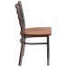 Metal Restaurant Chair - Cherry Wood Seat