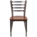 Metal Restaurant Chair - Cherry Wood Seat