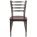 Back Metal Restaurant Chair - Mahogany Wood Seat