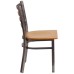 Back Metal Restaurant Chair - Natural Wood Seat