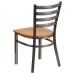 Back Metal Restaurant Chair - Natural Wood Seat