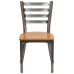 Back Metal Restaurant Chair - Natural Wood Seat