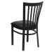 Black School House Back Metal Restaurant Chair - Black Vinyl Seat