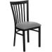 Black School House Back Metal Restaurant Chair - Custom Upholstered Seat